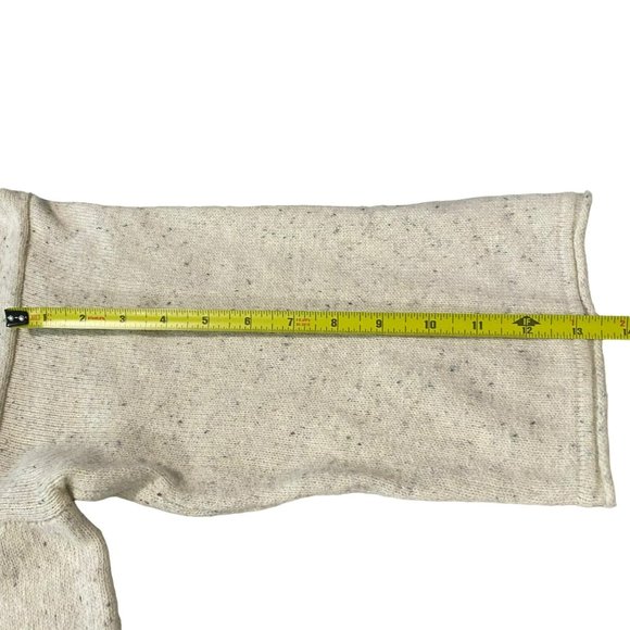 Pure Jill Womens Small V-Neck Wool Blend Sweater Oatmeal Beige Hi Lo 3/4 Sleeve - Picture 10 of 12